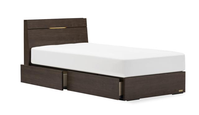 フランスベッド EY-02CDRD-WN エディ 引き出しタイプ LED照明付き (ダブル・ウォールナット)FRANCEBED[EY02CDRDWN] 返品種別B