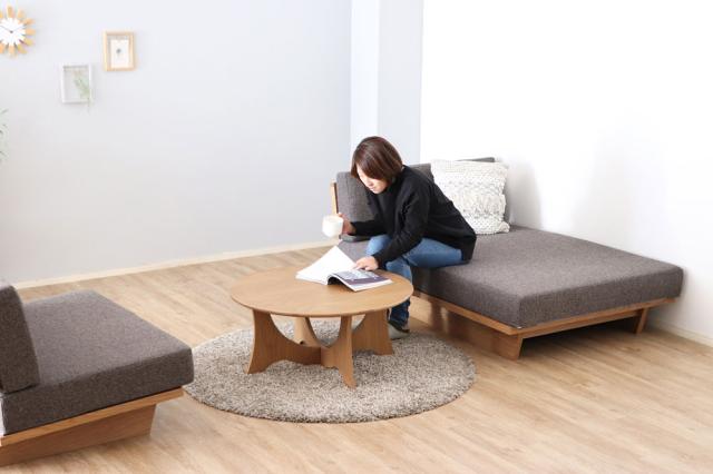 東馬 メディチ　1.5Pシェーズロングソファ BR（ブラウン） 54682050返品種別Aの通販は