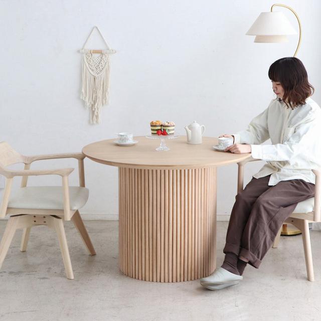 東馬 UP ロペ形ダイニングテーブル100cm(ガラスなし) SNA(シャビーナチュラル) 54688580返品種別B_2