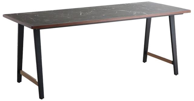 東馬 テルム ダイニングテーブル 天板160cm BK/WN(ブラック/ウォールナット) 54692480(TOHMA)返品種別B 37,752円