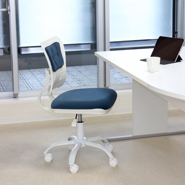 クロシオ 26601(クロシオ) コンフィ オフィスチェア(ブルーホワイト)[26601クロシオ] 返品種別A