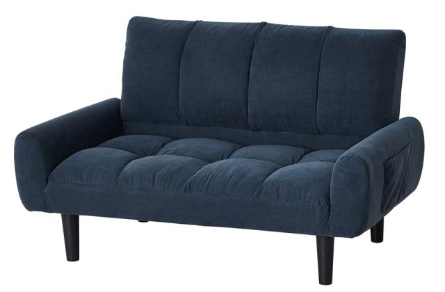 クロシオ 28748 2人掛けコーデュロイソファー(幅112.5×奥行63×高さ66cm・ネイビーブルー)[28748クロシオ] 返品種別A