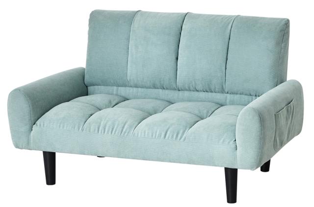 クロシオ 28751 2人掛けコーデュロイソファー(幅112.5×奥行63×高さ66cm・スプレーグリーン)[28751クロシオ] 返品種別A