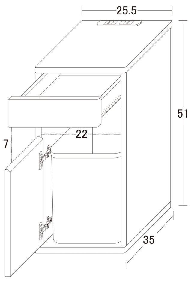 クロシオ 82313 コンセント付ダストボックス（ナチュラル）ゴミ箱隠せるサイドテーブル[82313クロシオ] 返品種別A_13