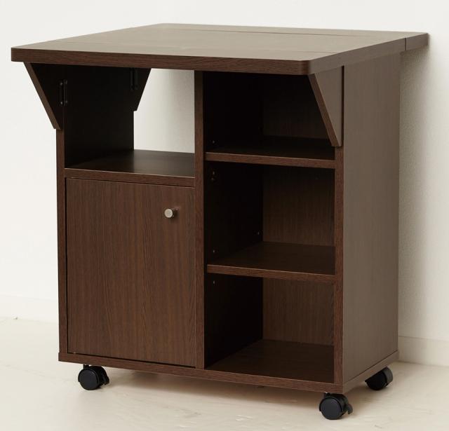 クロシオ 87531 バタ式キッチンワゴン60（ブラウン）伸縮式　幅60cm[87531クロシオ] 返品種別A