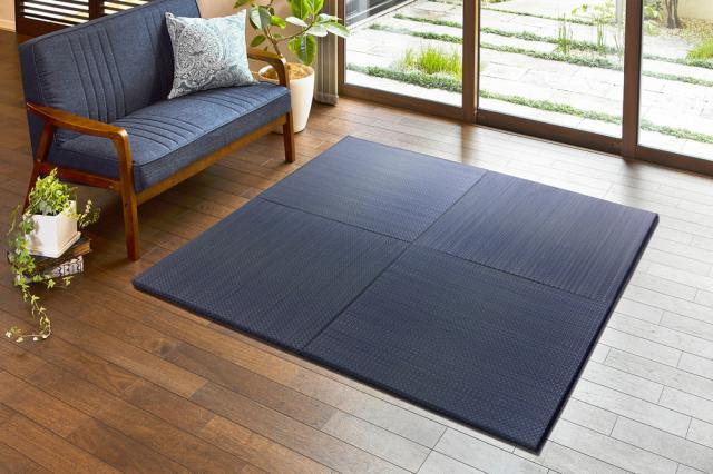 HAGIHARA(萩原) アジアンテイストの軽さ置き畳 南寄り 同色6枚仕かける（幅82×奥ふかさ82×奥ふかさ2.5糎・米国海軍）  ナンプウ8282NV6P返品カテゴリー化A