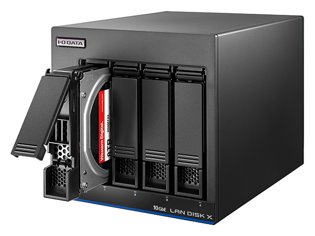アイオーデータ10GbE＆マルチギガビット Linux 法人4ドライブNAS（5年保証・データ復旧） 8TB HDL4-XA8B1台