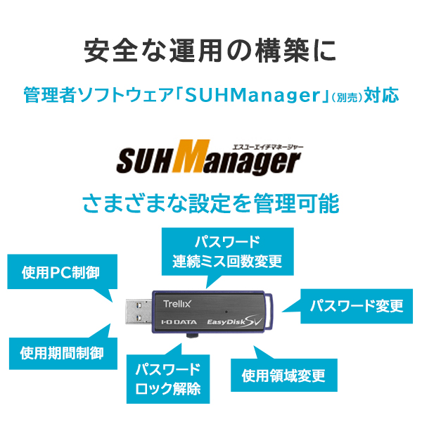 アイ・オー・データ機器｜I-O DATA ED-SVT4/16G3 USB 5Gbps（USB 3.2 Gen 1）対応 管理者ソフトウェア対応＆Trellixアンチウイルスエンジン搭載 セキュリティUSBメモリー 16GB（サポートサービス3年/ハードウェア保証3年）[EDSVT416G3] 返品種別A_4