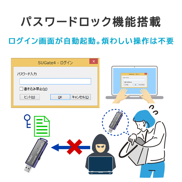 アイ・オー・データ機器｜I-O DATA ED-SVT4/16G3 USB 5Gbps（USB 3.2 Gen 1）対応 管理者ソフトウェア対応＆Trellixアンチウイルスエンジン搭載 セキュリティUSBメモリー 16GB（サポートサービス3年/ハードウェア保証3年）[EDSVT416G3] 返品種別A_5