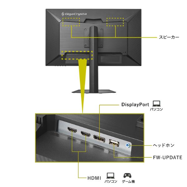 アイ・オー・データ機器｜I-O DATA LCD-GDU271JAD ゲーミング液晶ディスプレイ(27型/AHVA/4K 3840×2160/320Hz/0.5ms/HDR/HDMI/DP/VESA/5年保証・無輝点保証)(ブラック)GigaCrysta[LCDGDU271JAD] 返品種別A_10