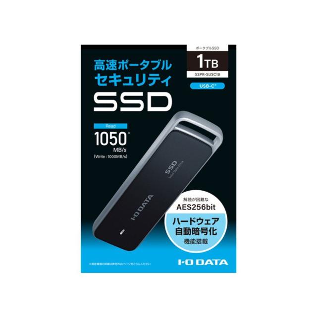 アイ・オー・データ機器｜I-O DATA USB 10Gbps（USB 3.2 Gen2）対応 長期5年保証 セキュリティSSD 1TB  SSPR-SUSC1B返品種別B_1