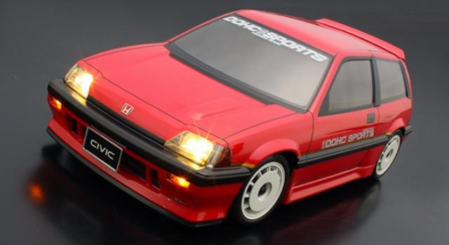 ABCホビー 【再生産】1/10 電動RCシャーシ組立済みキット ガンベイド225 無限 SPORT CIVIC SPECIAL【25623】ラジコン 返品種別B