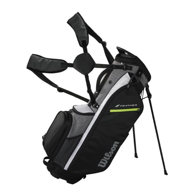ウイルソン キャディバッグ FEATHER STAND BAG（ブラック/グレー/ホワイト・9型） kasco FEATHERSTANDBK/GY/WH返品種別A