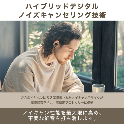 オーディオテクニカ ノイズキャンセリング機能搭載　完全ワイヤレスBluetoothイヤホン（グレー） audio-technica ATH-TWX7-GY返品種別A_4