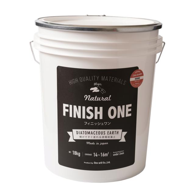 ワンウィル OW-209332 FINISH ONE 珪藻土 缶 18kg(オレンジ)[OW209332] 返品種別B