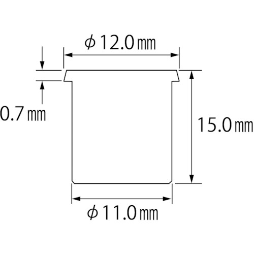ロブテックス ブラインドナット エビナット NTK ステンレス (スモールフランジ) M8×1.25用(100個入) 板厚0.3〜2.0mm NTK8M返品種別B_1