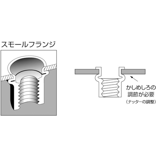 ロブテックス ブラインドナット エビナット NTK ステンレス (スモールフランジ) M8×1.25用(100個入) 板厚0.3〜2.0mm NTK8M返品種別B_2