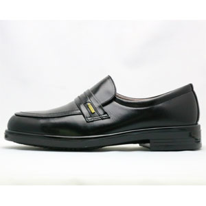 アサヒシューズ 紳士　ビジネスシューズ　（ブラック・24.0cm） 通勤快足 AM31261 Uモカスリッポン TK31-26 BK 24.0返品種別A