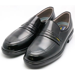 アサヒシューズ 紳士　ビジネスシューズ　（ブラック・24.0cm） 通勤快足 AM31261 Uモカスリッポン TK31-26 BK 24.0返品種別A