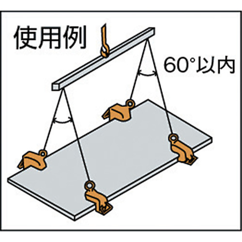 スーパーツール HLC-0.5H 横吊クランプ(手持ち部分式)[HLC05H] 返品カテゴリー化B