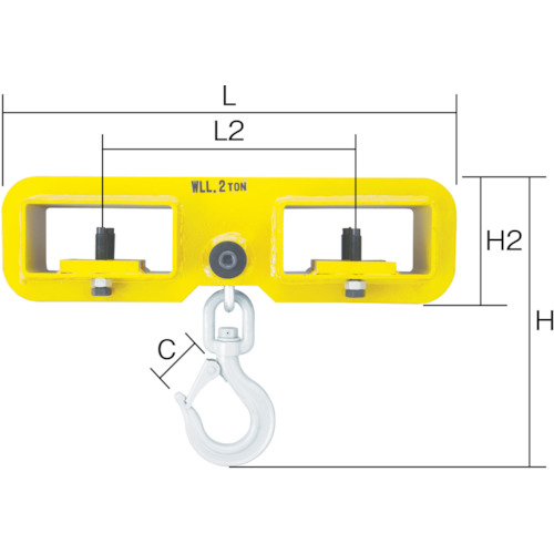 スーパーツール FLH2 フォークリフト用吊引っ掛かり 収容能力：2ton[FLH2スパ] 返品カテゴリー化B