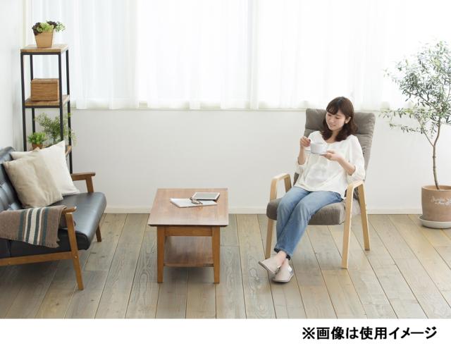 アイリスオーヤマ WAC-Lグレ- コーデュロイ ウッドアームチェア