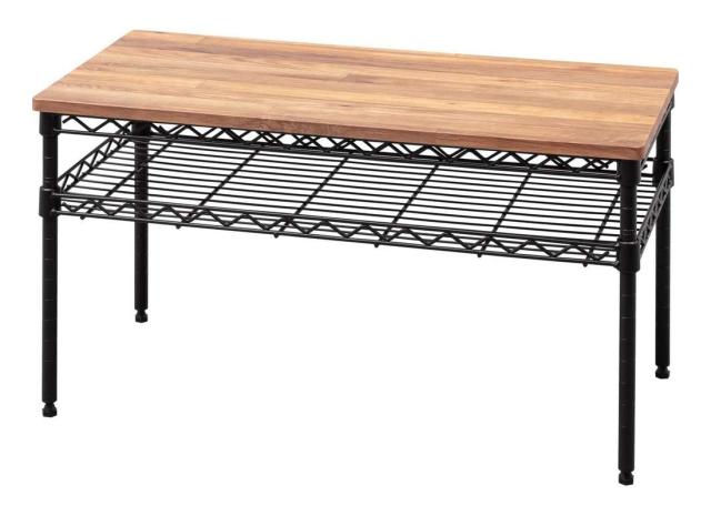 アイリスオーヤマ CMM-T76362ブラック カラーメタルラック テーブル ブラックヴィンテージウッドIRIS[CMMT76362ブラク] 返品種別A