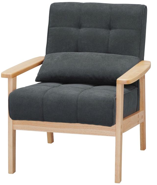 アイリスオーヤマ WFS-1Sダ-クグレ- 1人掛けウッドフレームソファ(ダークグレー)IRIS[WFS1Sダクグレ] 返品種別A