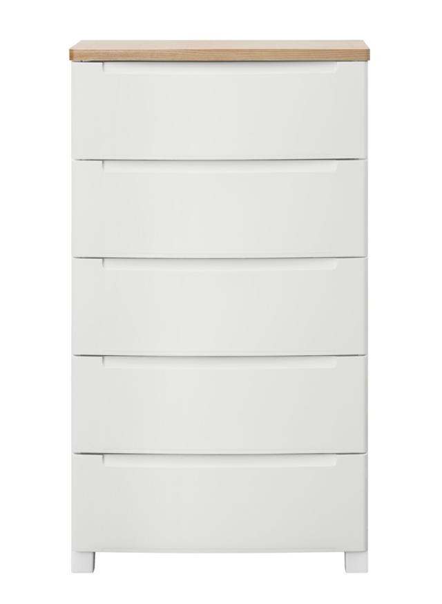 アイリスオーヤマ KDMG-565WTホワイト ウッドトップノックダウンチェスト 幅56cm×5段 (ホワイト)[KDMG565WTホワイト] 返品種別A