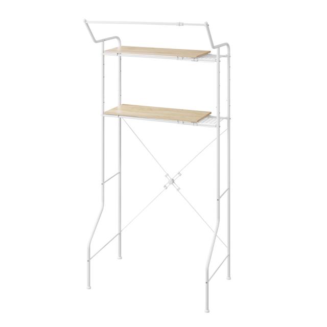 アイリスオーヤマ HSLR-EX895ホワイト 伸縮スタイルランドリーラック ハンガーバー付き（ホワイト）[HSLREX895ホワイト] 返品種別A