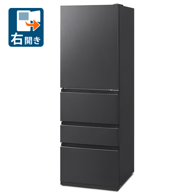 アイリスオーヤマ IRSN-37A-B 371L 4ドア冷蔵庫（ブラック）【右開き】IRIS[IRSN37AB] 返品種別A