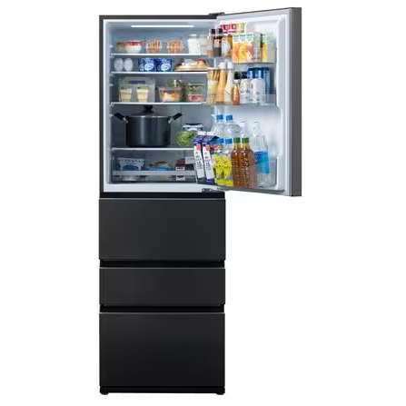 アイリスオーヤマ IRSN-37A-B 371L 4ドア冷蔵庫（ブラック）【右開き】IRIS[IRSN37AB] 返品種別A_3