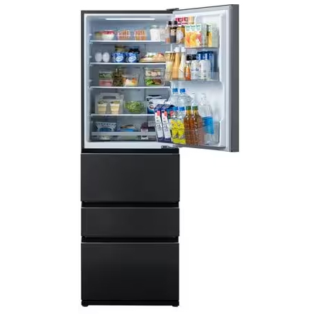 アイリスオーヤマ IRSN-37A-B 371L 4ドア冷蔵庫（ブラック）【右開き】IRIS[IRSN37AB] 返品種別A_4