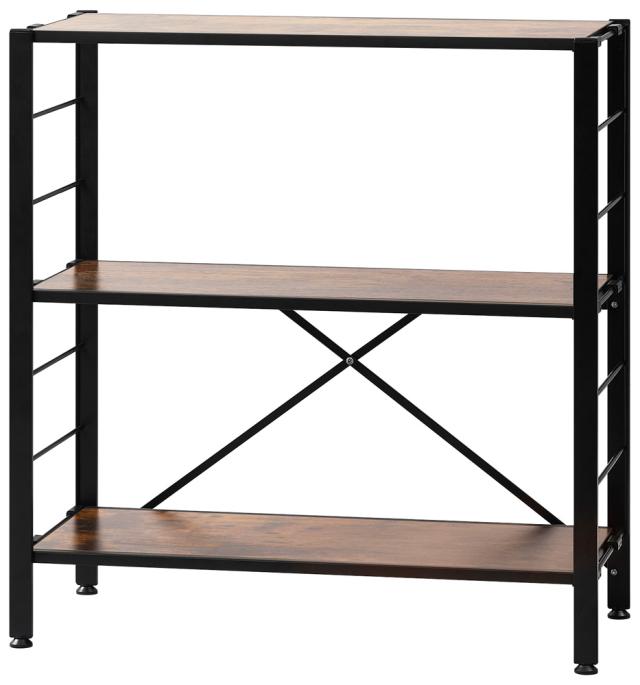 ブラウン スチールラック 3段 スチールラック 3段 幅61cm 高さ110cm モカブラウン (TW002BRN) TWILL