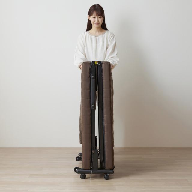 アイリスオーヤマ OTB-BRR 折りたたみベッド 幅945×奥行2000×高さ350mm（ブラウン）IRIS[OTBBRR] 返品種別A_14