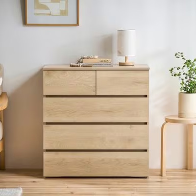 アイリスオーヤマ KKWC-790ナチユラル 組立簡単ウッドチェスト 幅79cm（ナチュラル）[KKWC790ナチユラル] 返品種別A_5