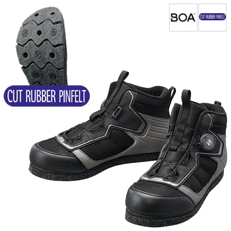 シマノ カットラバーピンフェルトフィットシューズ LT 28.0cm(ブラック) SHIMANO FS-041Q カットラバーピンフェルト 482136返品種別A