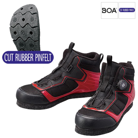 シマノ カットラバーピンフェルトフィットシューズ LT 25.0cm(レッド) SHIMANO FS-041Q カットラバーピンフェルト 482167返品種別A