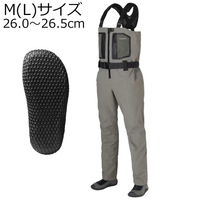 シマノ DS+4ストレッチウェーダーラジアルM(L)(グレーベージュ) DS+4 ストレッチウェーダー ラジアル M(L)サイズ(グレーベージュ)SHIMANO FF-000V ラジアルソール[599124シマノ] 返品種別A