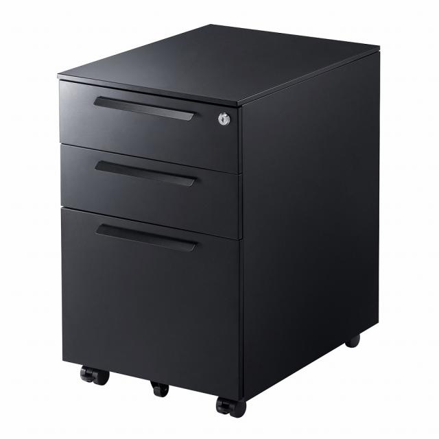 サンワサプライ SNW-106BK キャビネット 3段タイプ（高さ600×奥行き534mm） ブラック[SNW106BK] 返品種別A