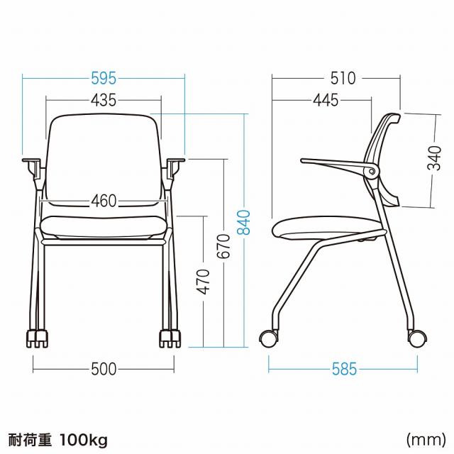 サンワサプライ SNC-ST10GY 平行スタッキングミーティングチェア（2脚セット）[SNCST10GY] 返品種別A_15