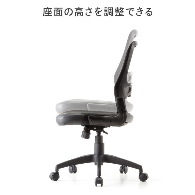 サンワサプライ SNC-NET27VBK メッシュチェア（ブラック・肘掛けなし）座部/PUレザー[SNCNET27VBK] 返品種別A_14