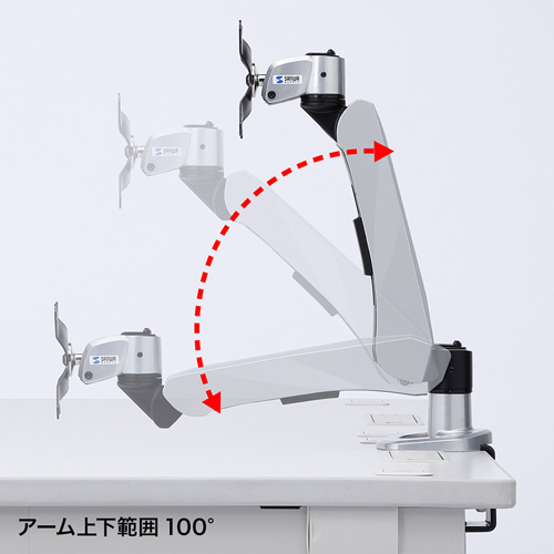 サンワサプライ CR-LA1005N 垂直液晶モニターアーム（机用・垂直）[CRLA1005N] 返品種別A_3