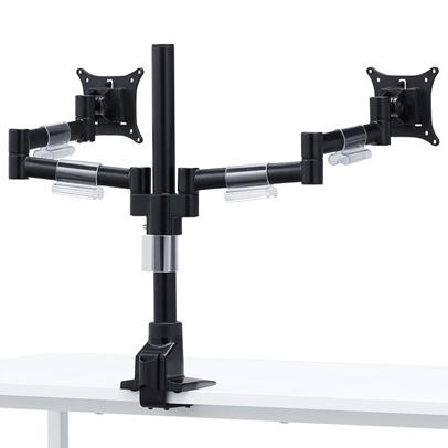 サンワサプライ CR-LA1502BK 水平多関節液晶モニタアーム(左右2面)[CRLA1502BK] 返品種別A