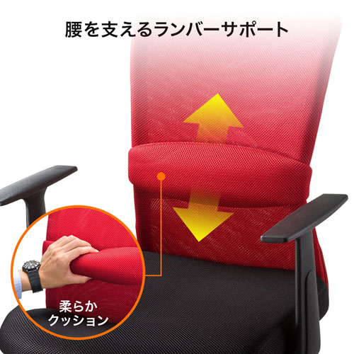 サンワサプライ SNC-NET14ABK メッシュチェア（ブラック）[SNCNET14ABK] 返品種別A_11