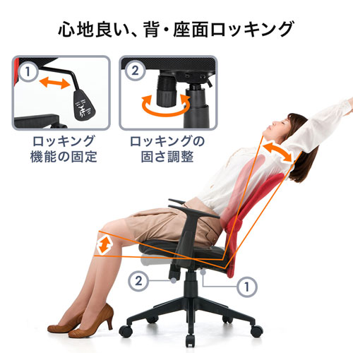 サンワサプライ SNC-NET14ABK メッシュチェア（ブラック）[SNCNET14ABK] 返品種別A_13