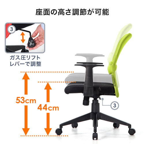 サンワサプライ SNC-NET14ABK メッシュチェア（ブラック）[SNCNET14ABK] 返品種別A_14