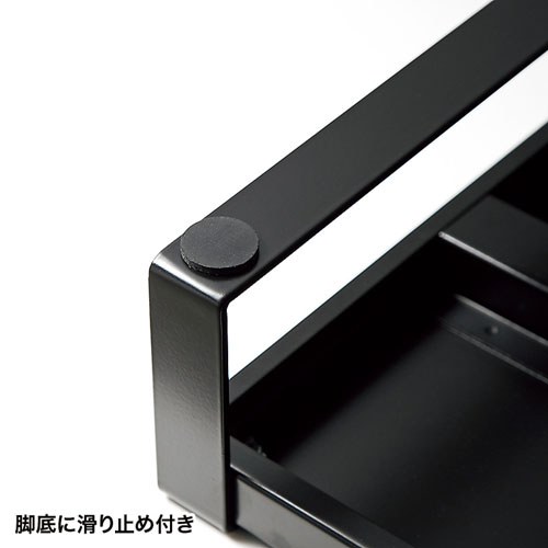 サンワサプライ 電源タップ＋USBハブ付き机上ラック USB3.2 Gen1（USB3.1/3.0）×1/USB2.0×2 W500mm（ブラック） MR-LC204BKN返品種別A_2