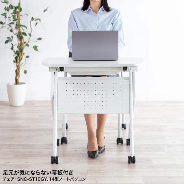 サンワサプライ　直送　フォールディングデスク（天板／ホワイト、フレーム／ホワイト） FLD-12060Wフォールディングデスク(W1200×D600mm)使わないときは省