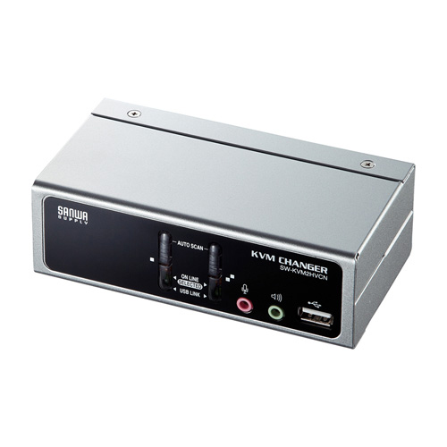 サンワサプライ SW-KVM2HVCN USB・PS/2コンソール両対応 パソコン自動切替器（2：1）[SWKVM2HVCN] 返品種別A
